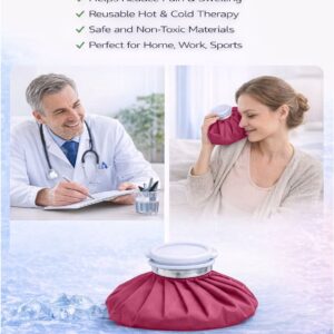 Therapy Ice Bag Reusable 5 Inch 12.7 cm Hot and Cold Compress Pack for Pain Relief Cold Therapy Heat Therapy Ice Pack Bag for Bruises Swelling Sprains Soreness Joint Pain Muscle Aches Cramps Inflammation Post Workout Recovery Headache Migraine Fever First Aid Sports Injury Knee Elbow Ankle Back Wide Mouth Easy Fill Leak Resistant Screw Cap Cotton Dacron Fabric Portable Home Travel Physiotherapy Rehab